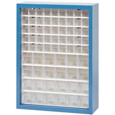 Armoire de stockage murale avec 69 conteneurs transparents taille 6/9